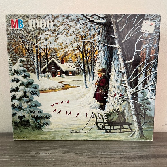Vintage 1992 Milton Bradley Charles Wysocki Cardinal Christmas 1000 Piece Puzzle - Picture 1 of 4